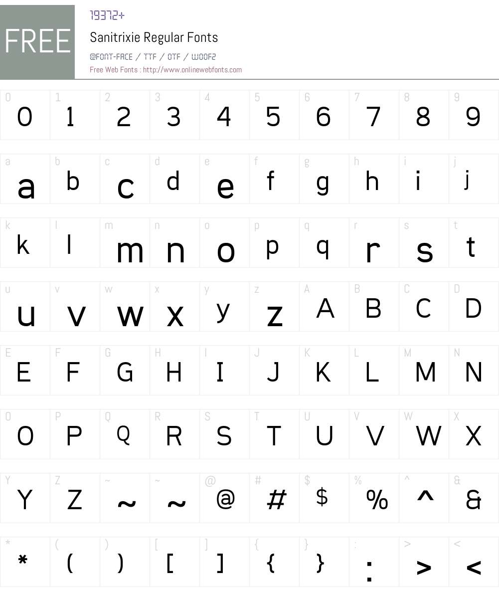 Sanitrixie Font Screenshots