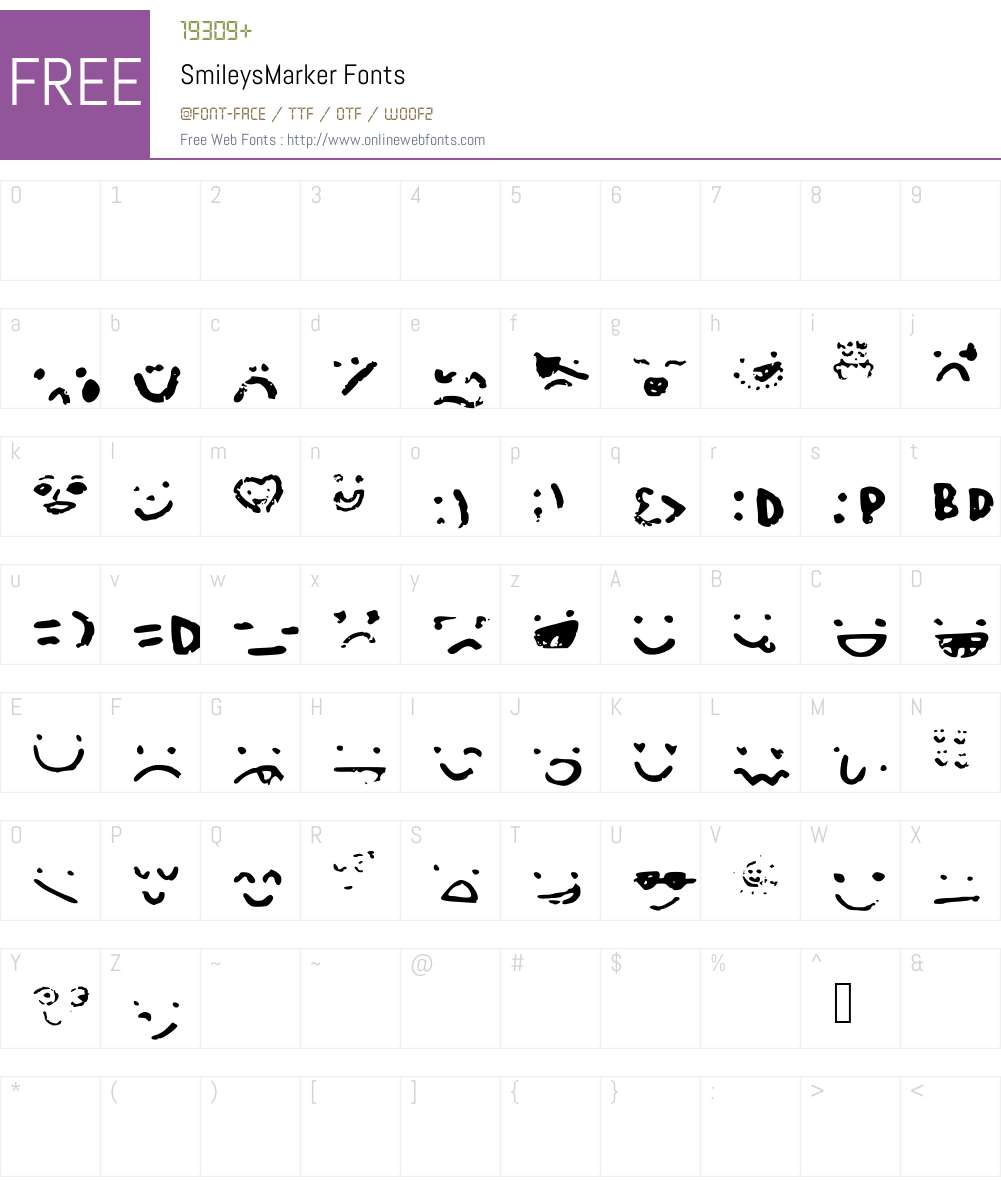 SmileysMarker Font Screenshots