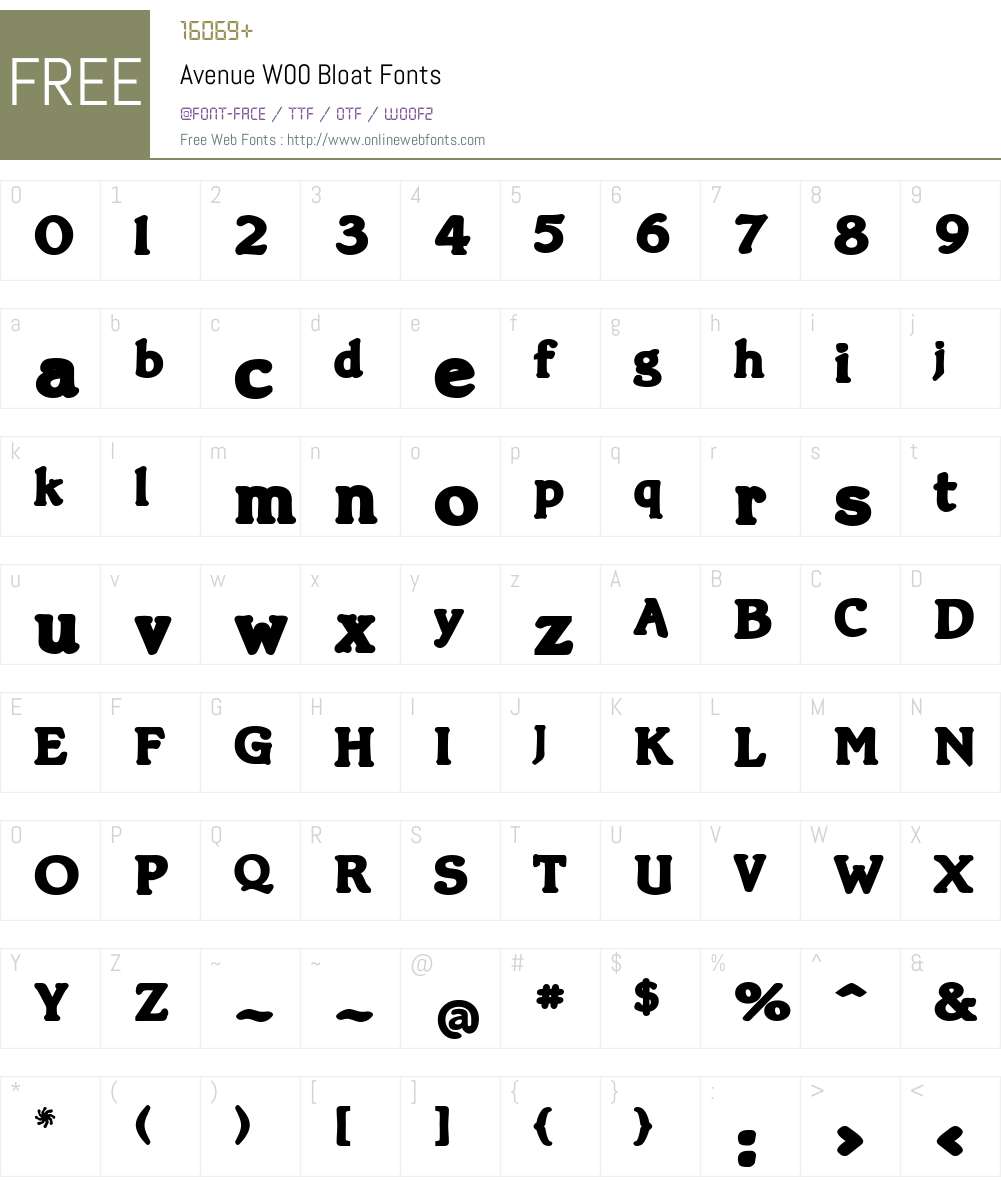 Avenue Font Screenshots