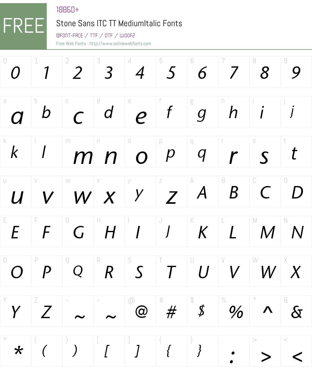 Stone Sans ITC TT Font Screenshots