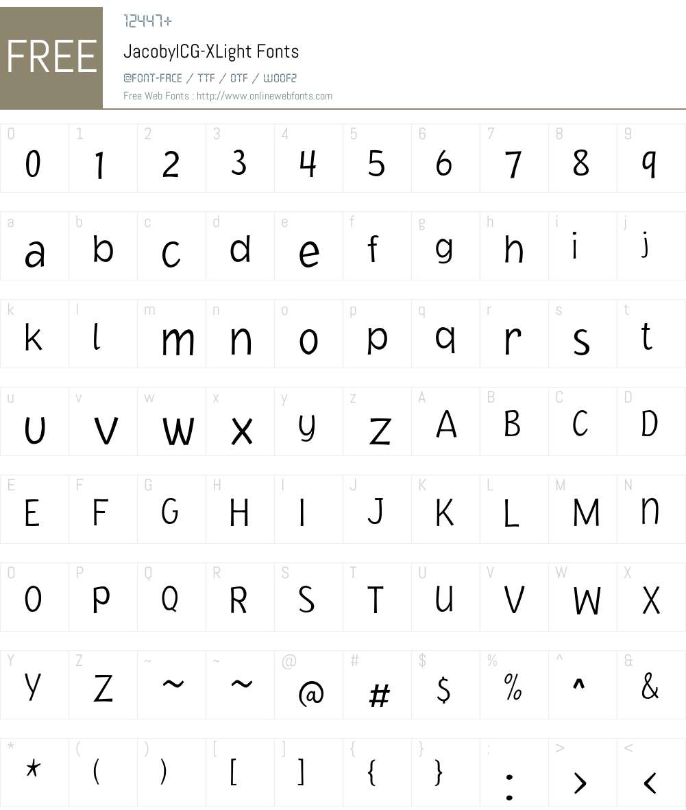 JacobyICG Font Screenshots