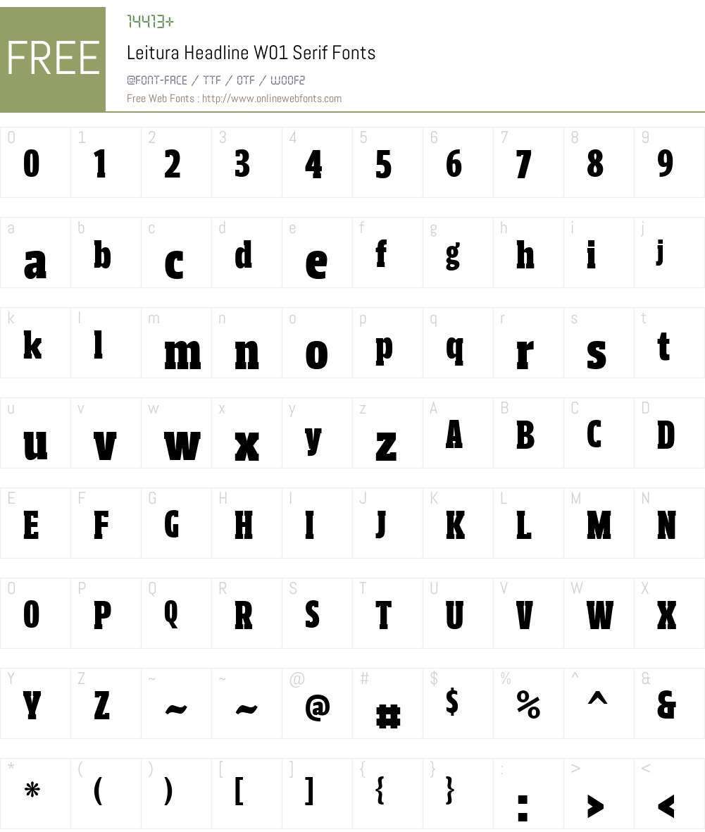 LeituraHeadlineW01-Serif Font Screenshots