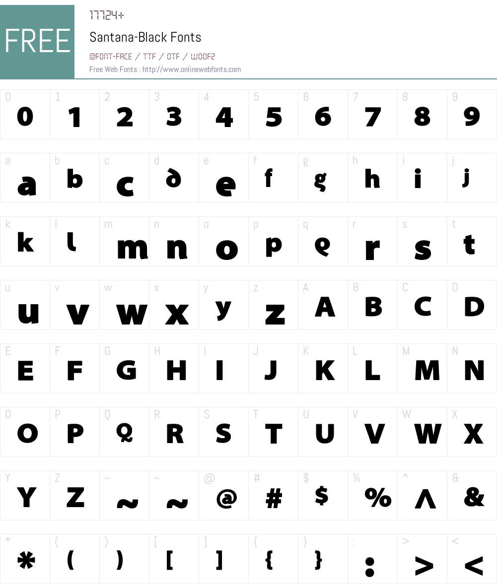 Santana-Black Font Screenshots