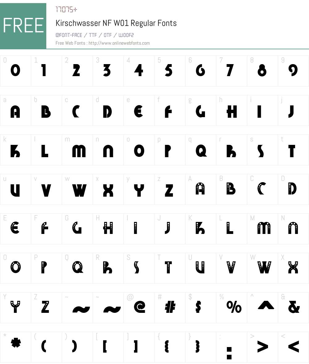 KirschwasserNFW01-Regular Font Screenshots