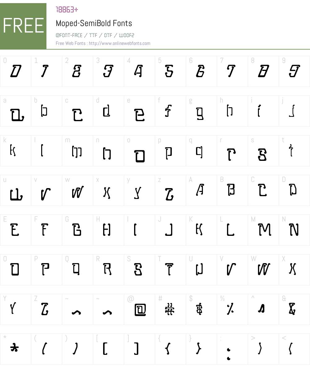 Moped Font Screenshots