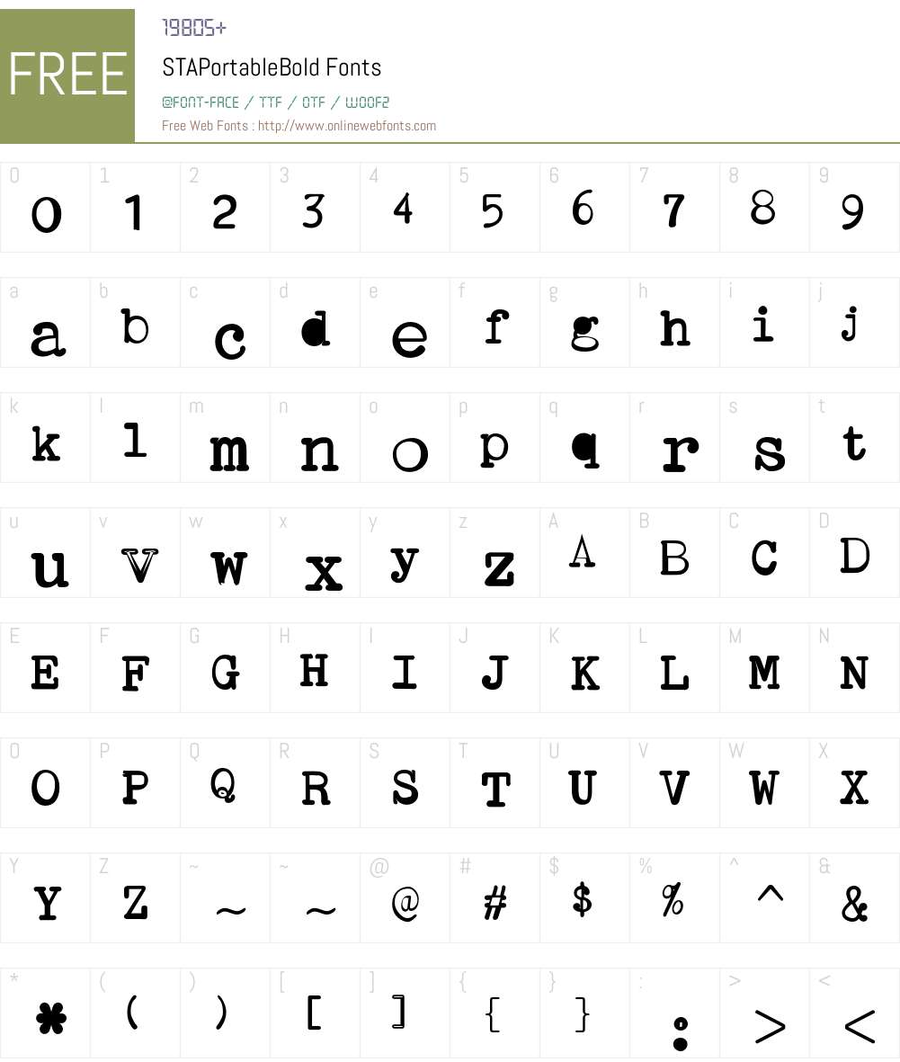 STAPortableBold Font Screenshots