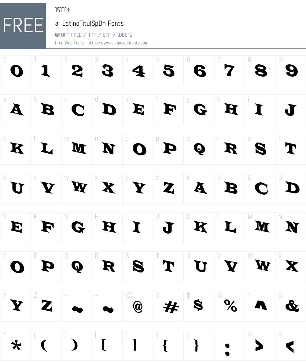 a_LatinoTitulSpDn Font Screenshots