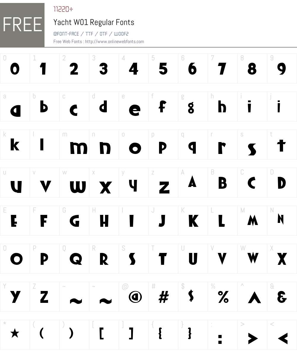 YachtW01-Regular Font Screenshots