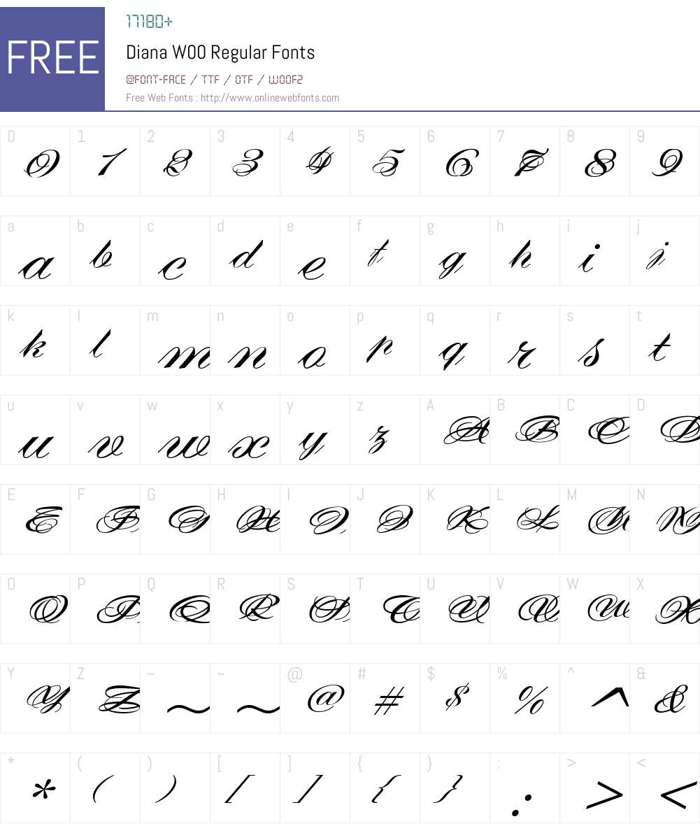 DianaW00-Regular Font Screenshots