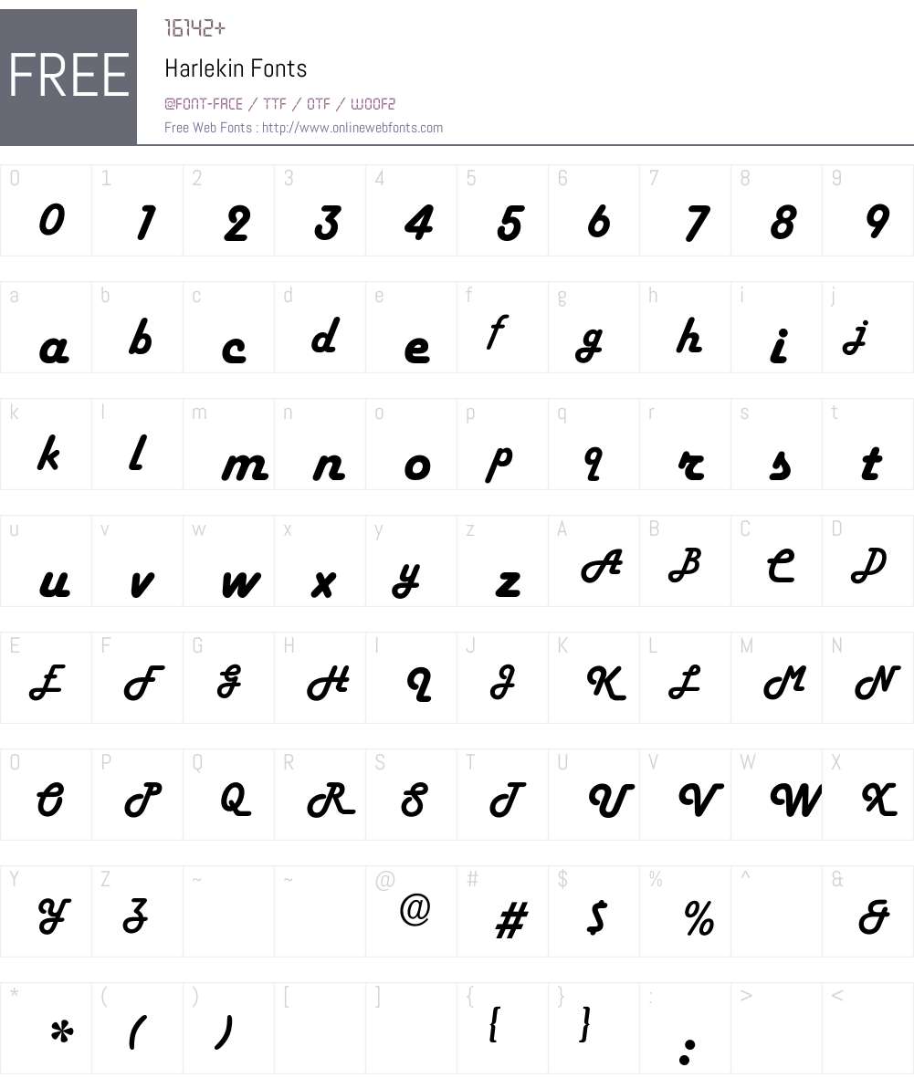 Harlekin Font Screenshots