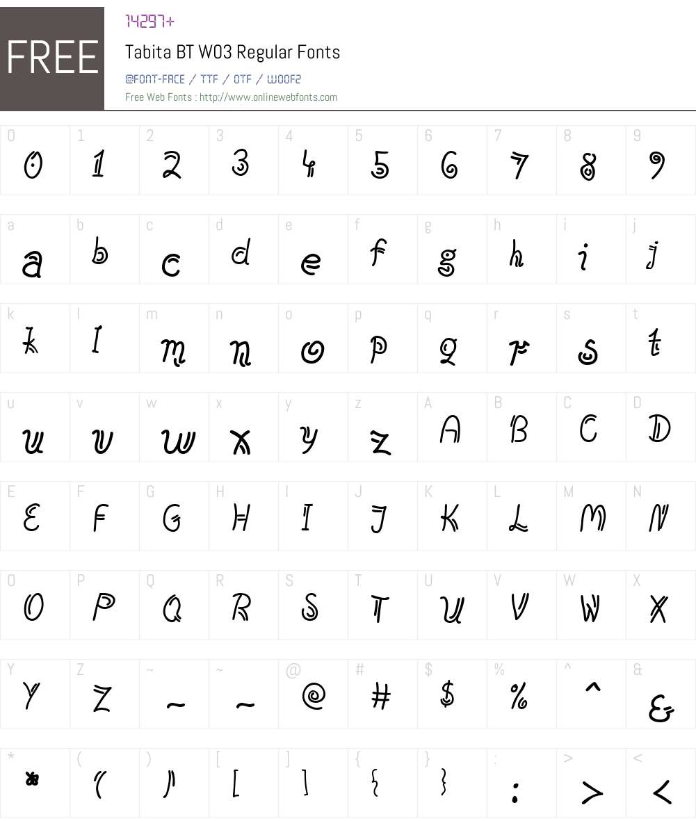 Tabita BT Font Screenshots