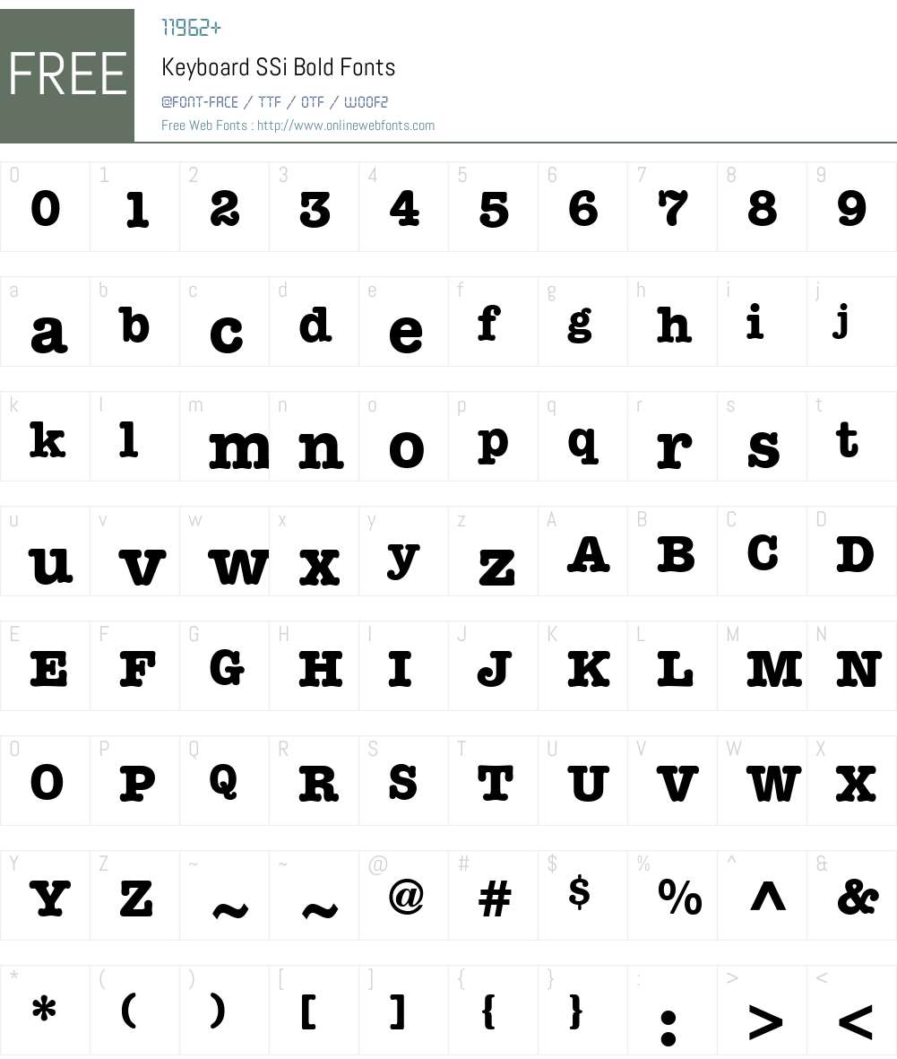 Keyboard SSi Font Screenshots