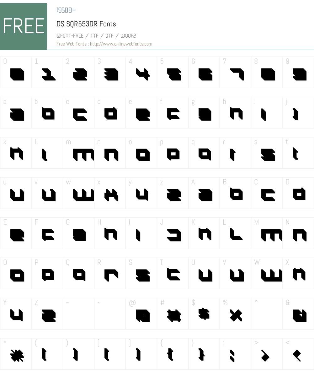 DS SQR553DR Font Screenshots