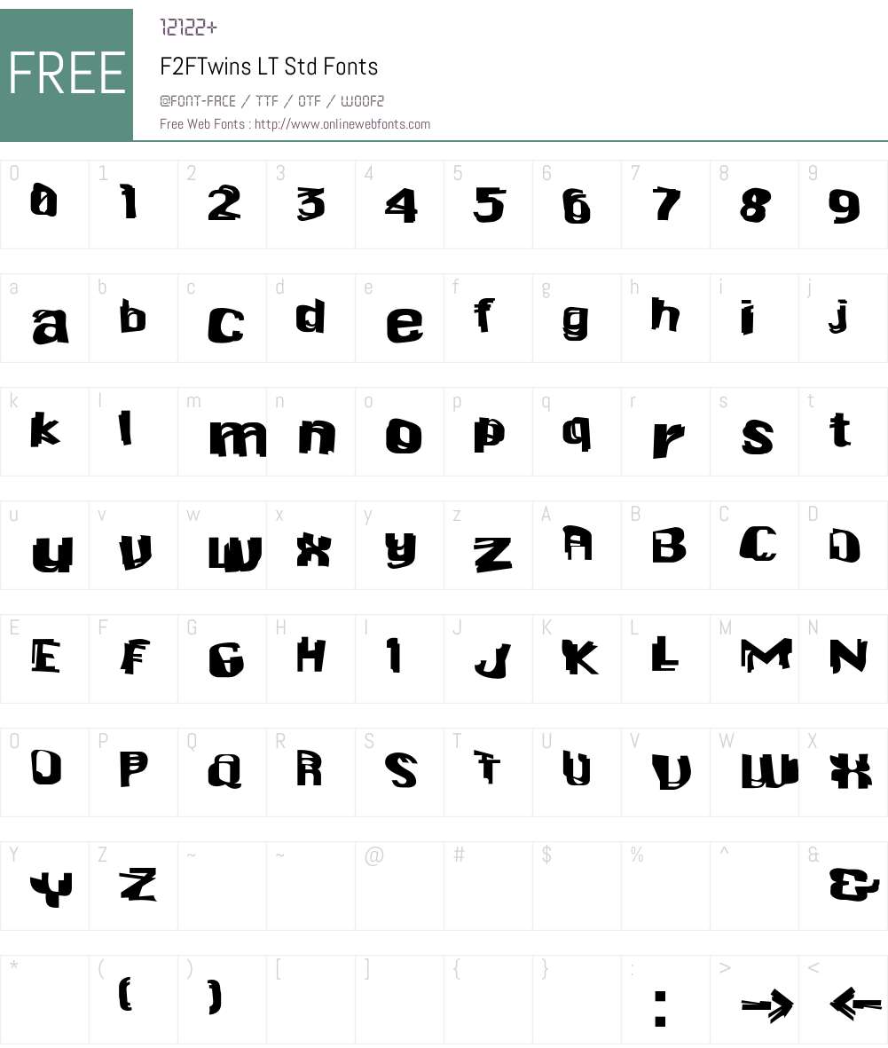 F2FTwins LT Std Font Screenshots