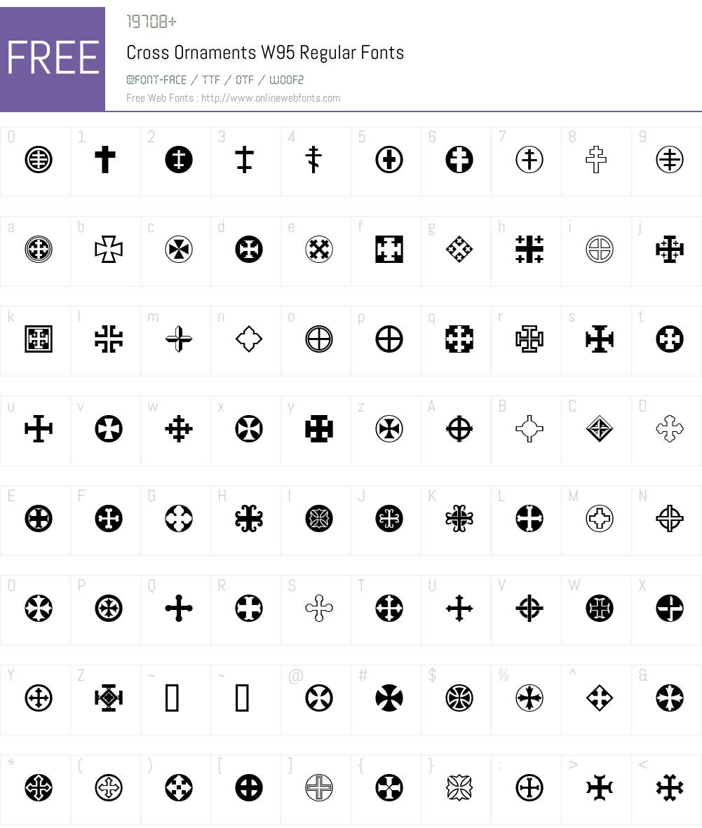 Cross Ornaments Font Screenshots