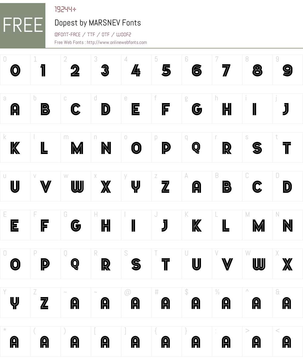 Dopest by MARSNEV Font Screenshots