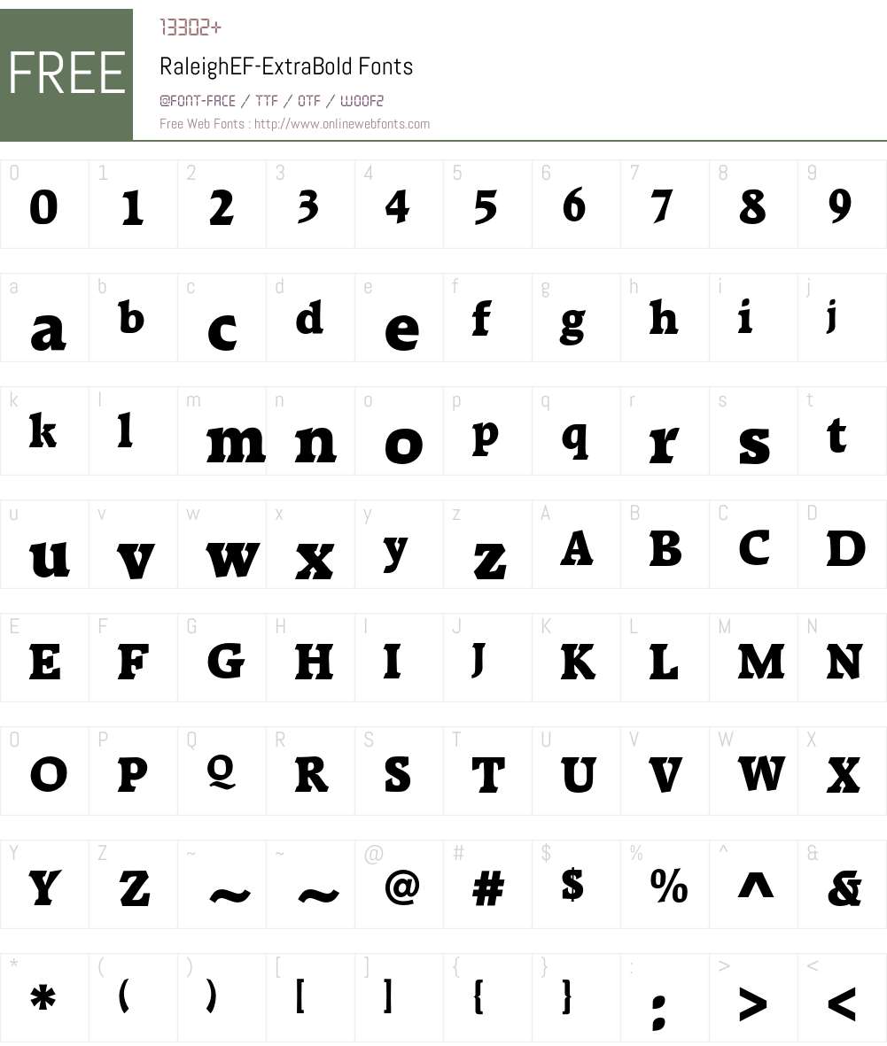 RaleighEF Font Screenshots