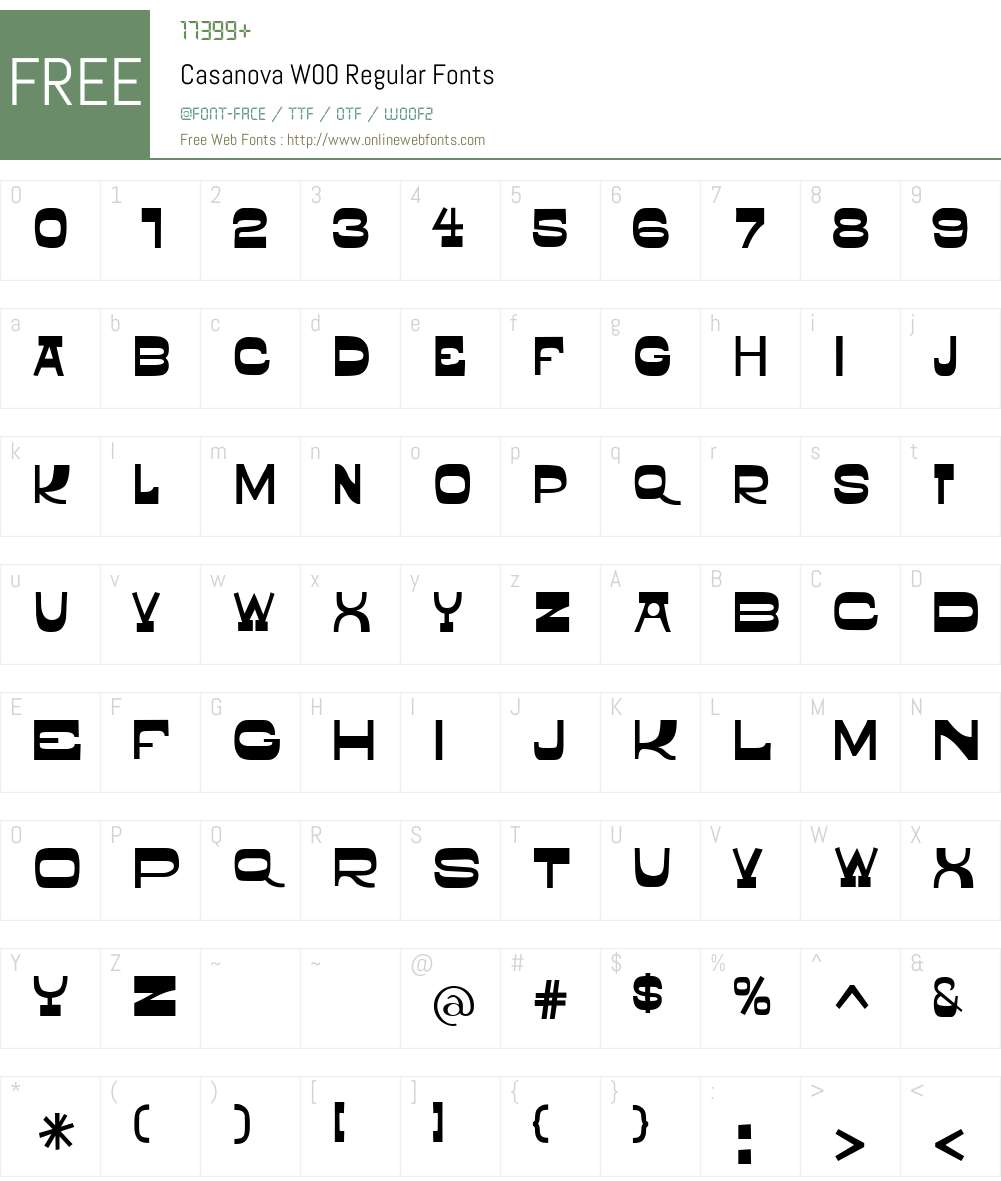 CasanovaW00-Regular Font Screenshots