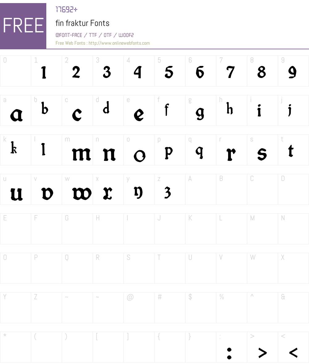 fin fraktur Font Screenshots