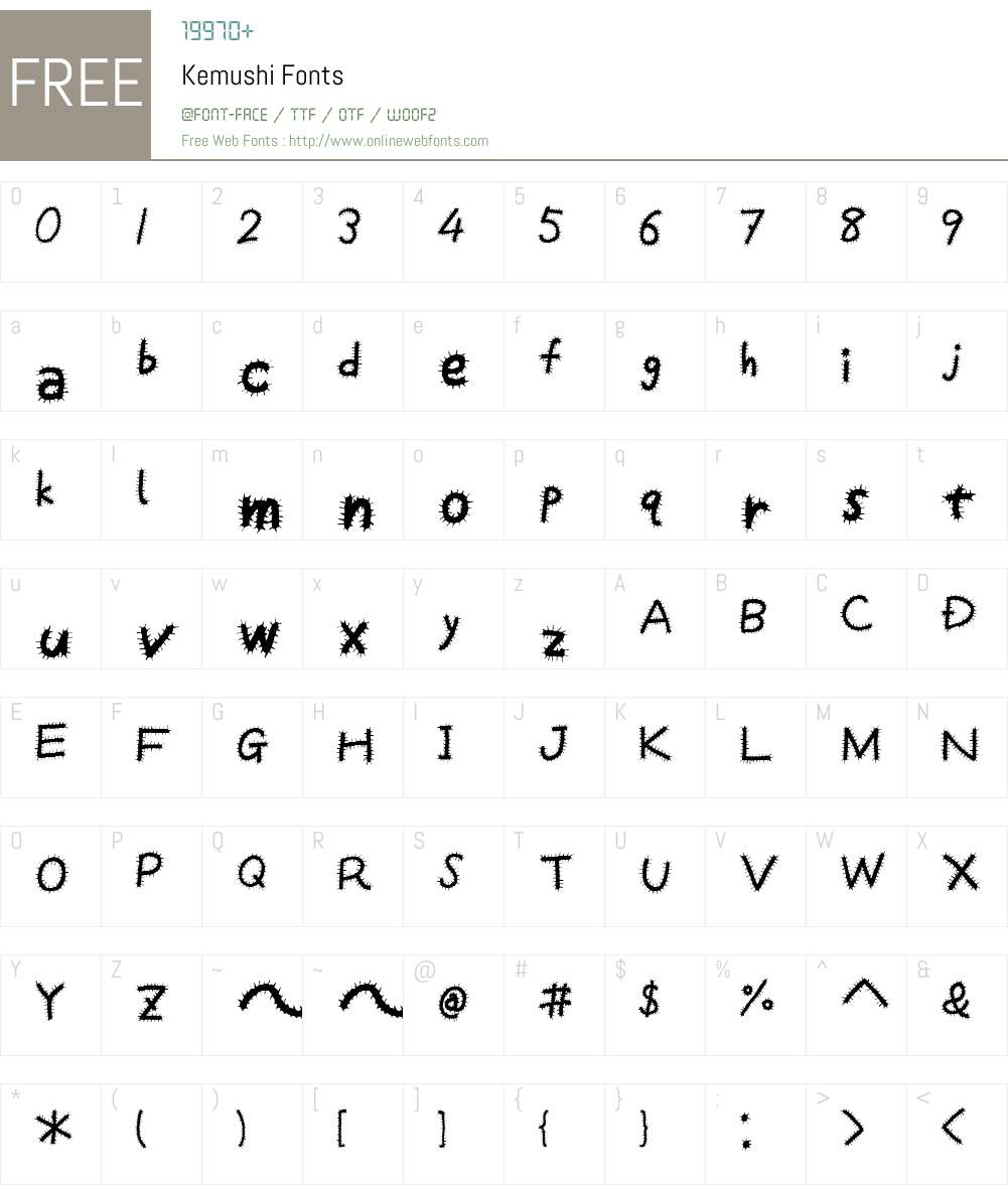 Kemushi Font Screenshots