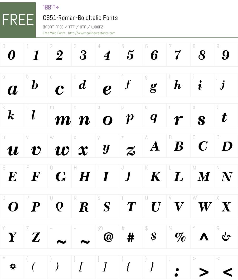 C651-Roman Font Screenshots