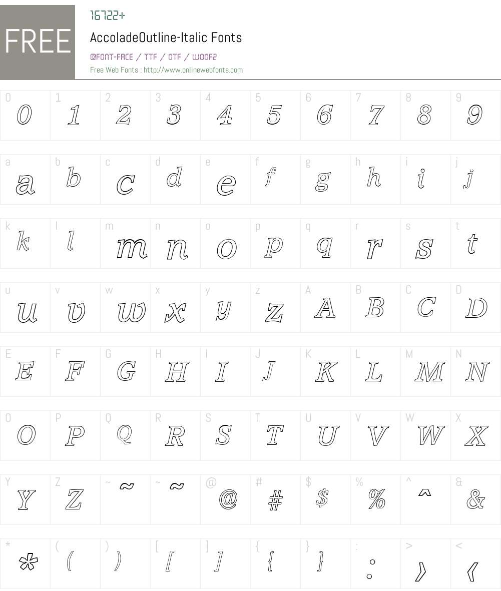 AccoladeOutline Font Screenshots