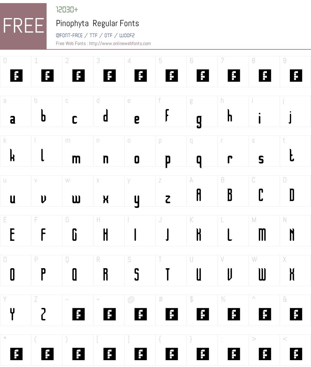 Pinophyta Font Screenshots