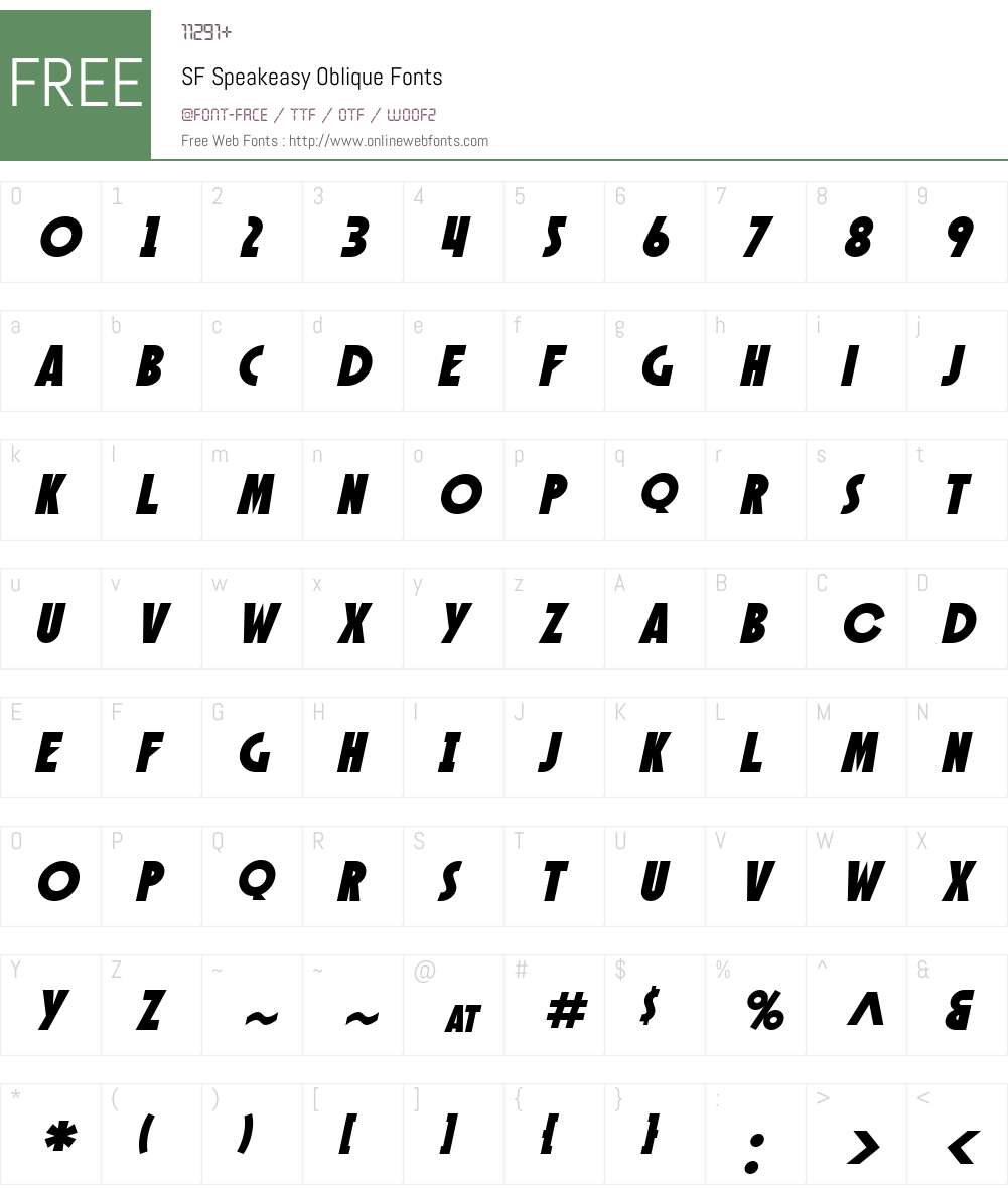SF Speakeasy Font Screenshots