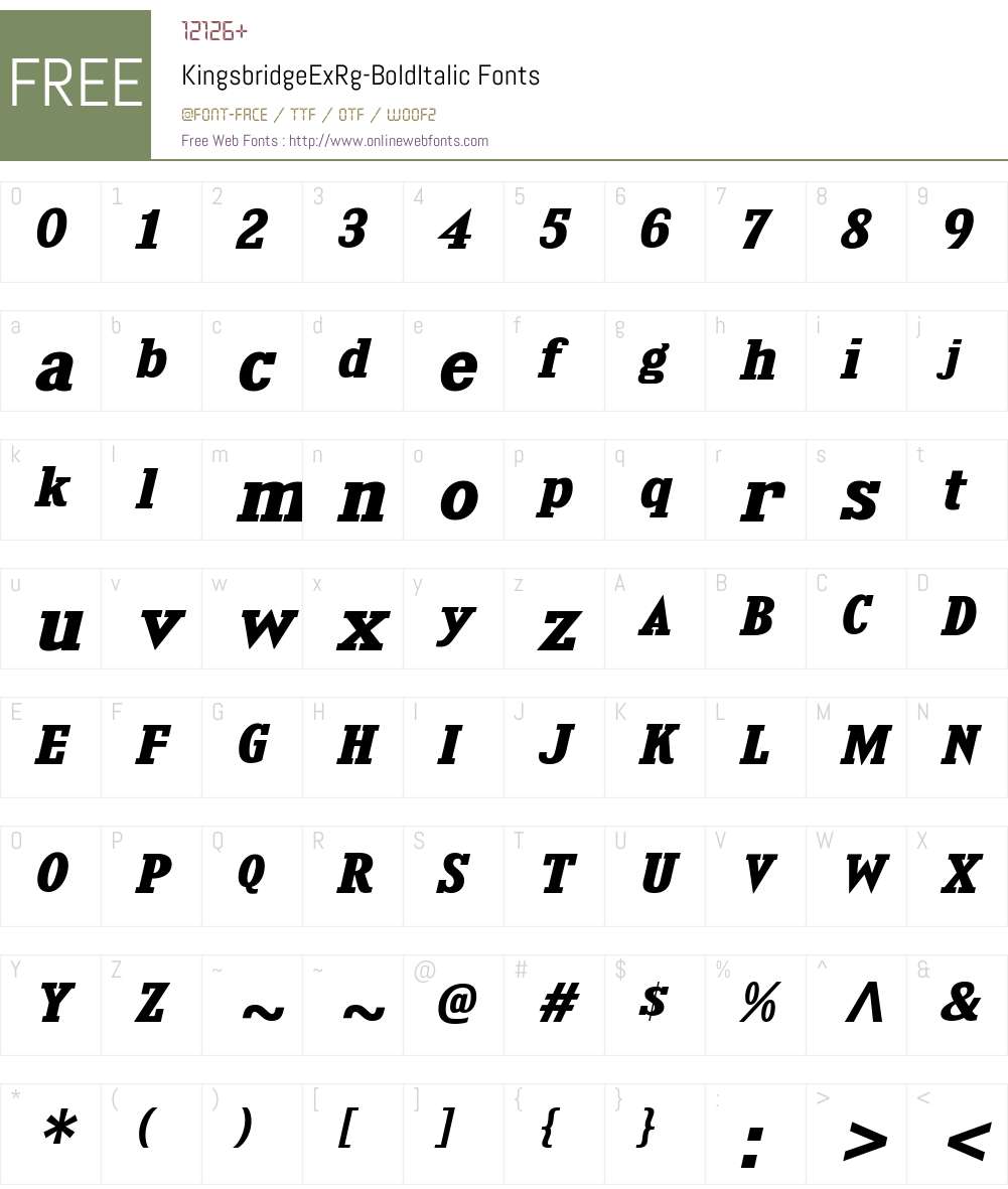 Kingsbridge Font Screenshots