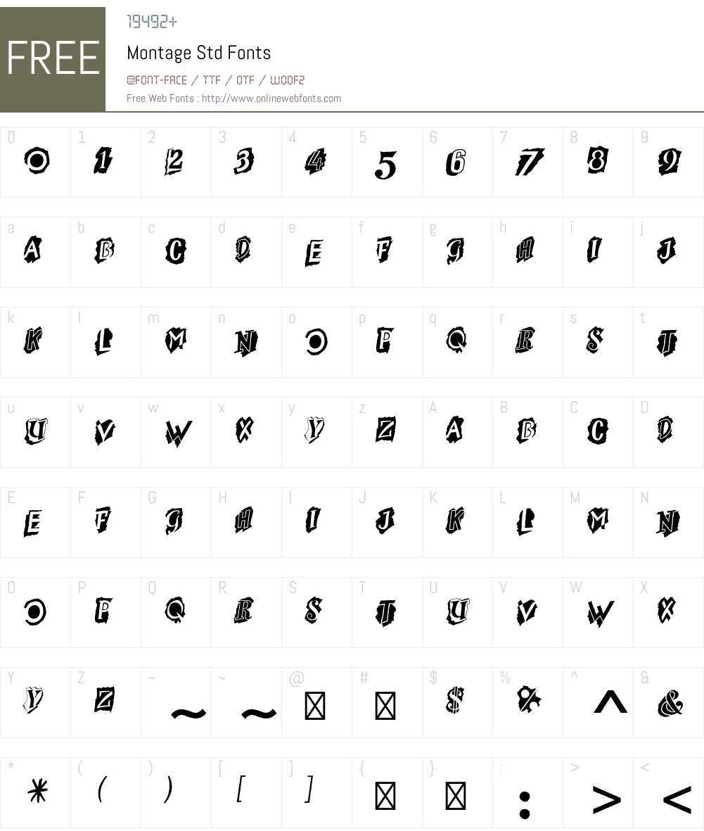 Montage Std Font Screenshots