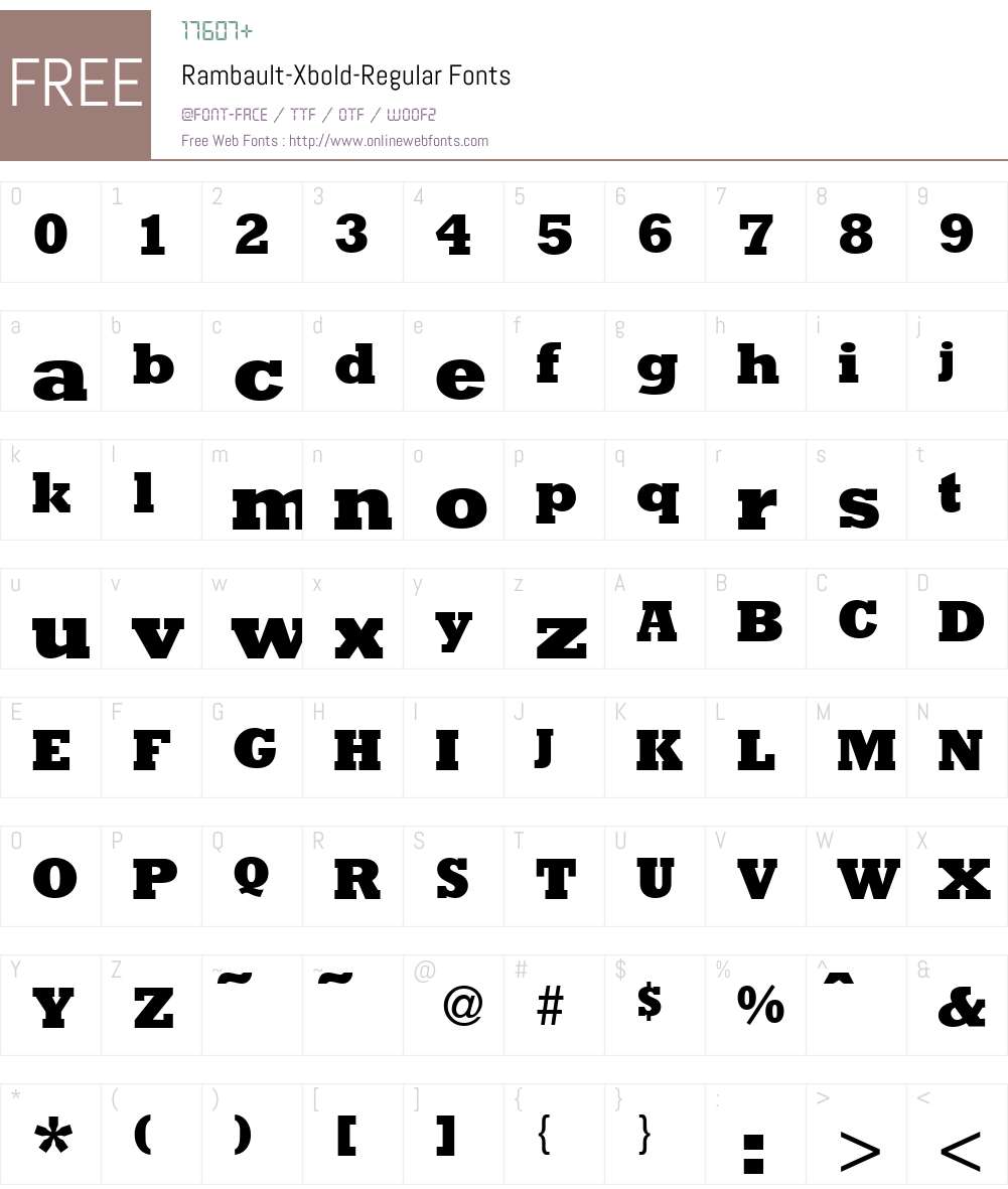 Rambault-Xbold Font Screenshots