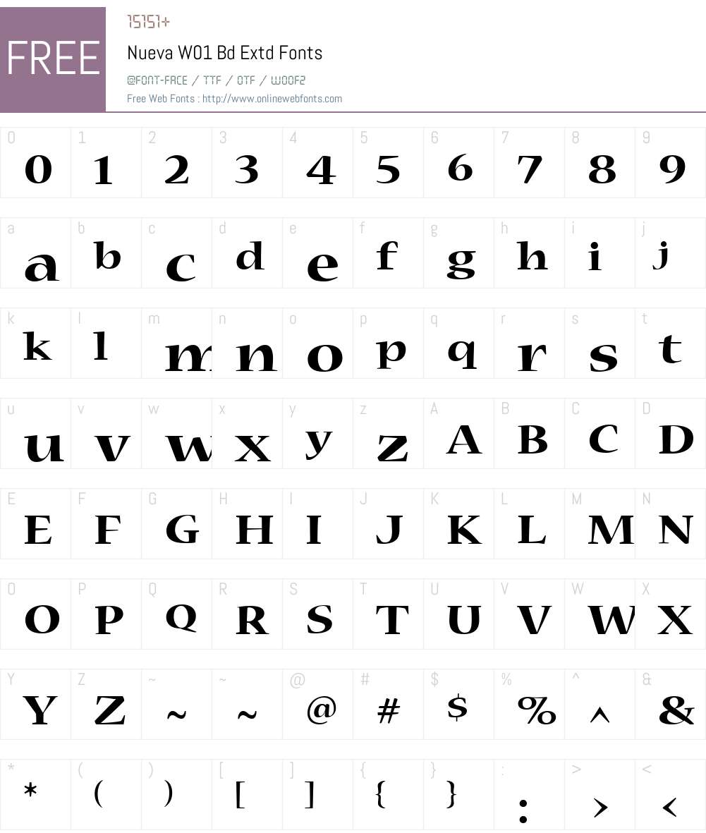NuevaW01-BdExtd Font Screenshots