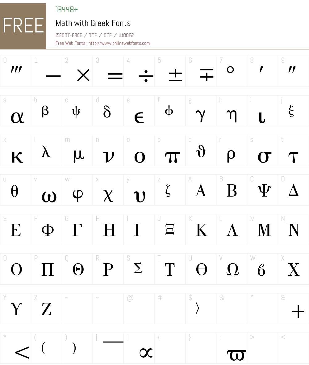 Math with Greek Font Screenshots