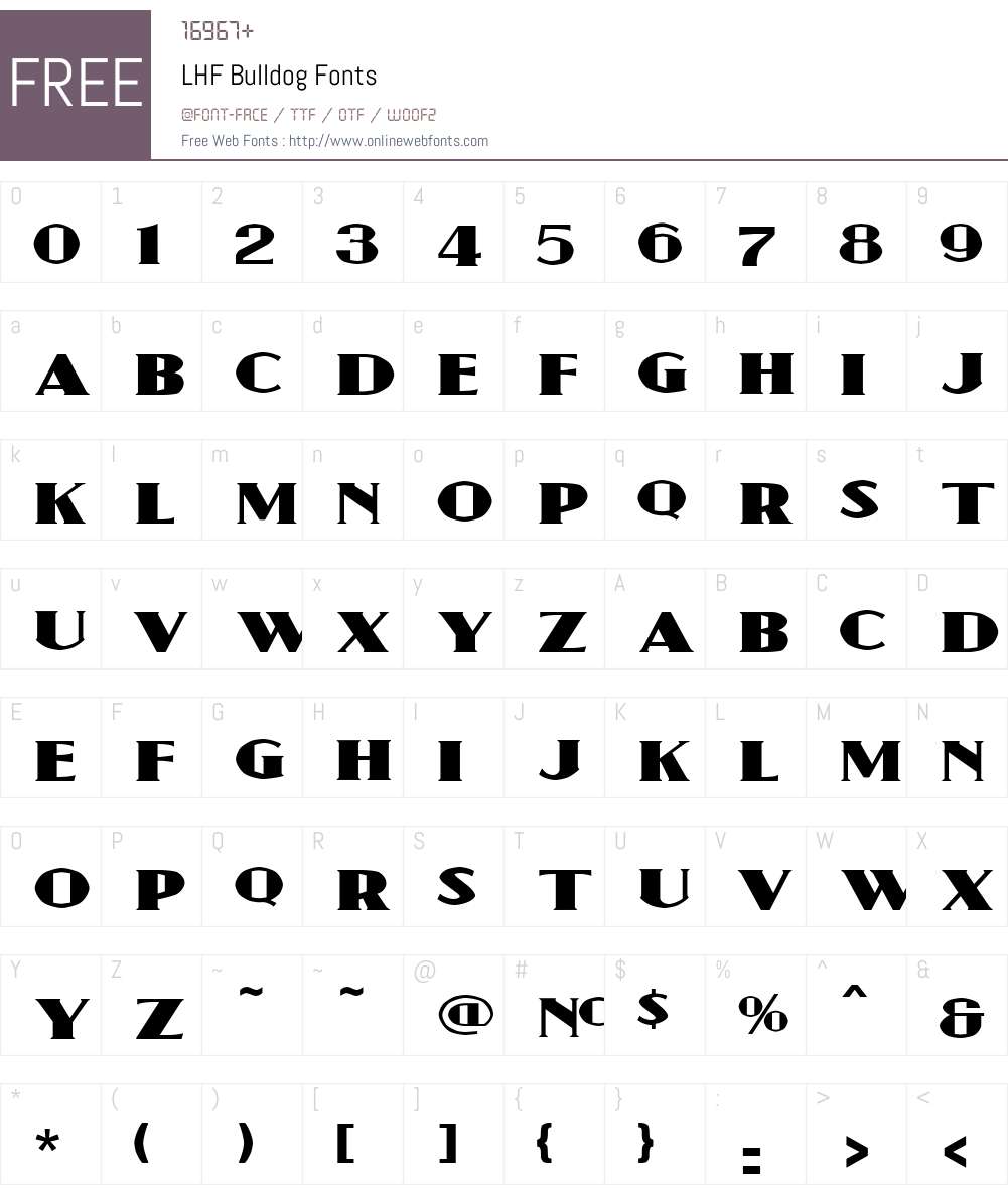LHF Bulldog Font Screenshots