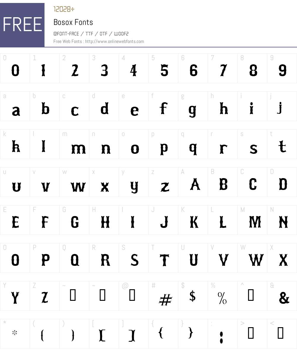 Bosox Font Screenshots