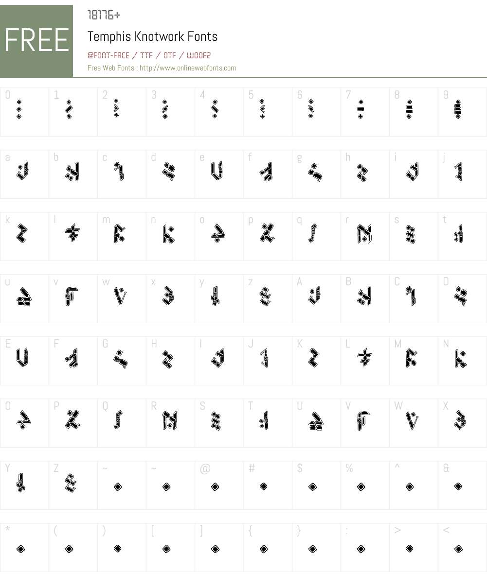 Temphis Knotwork Font Screenshots