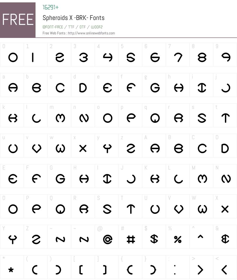Spheroids X (BRK) Font Screenshots