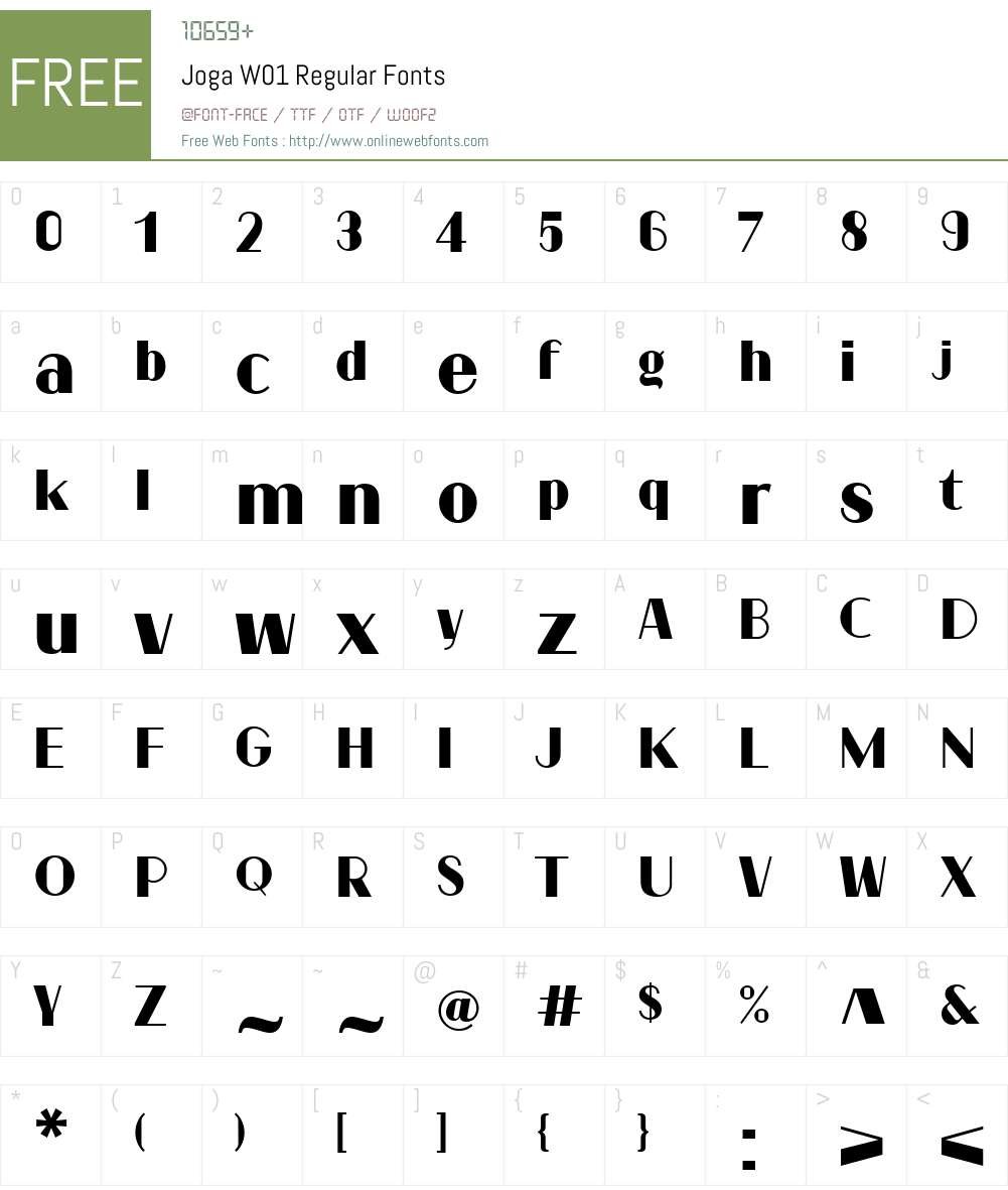 JogaW01-Regular Font Screenshots