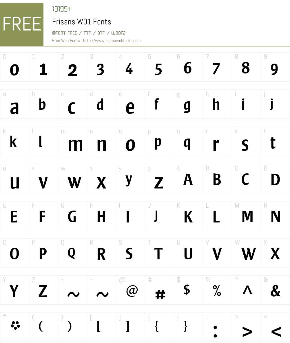 FrisansW01 Font Screenshots