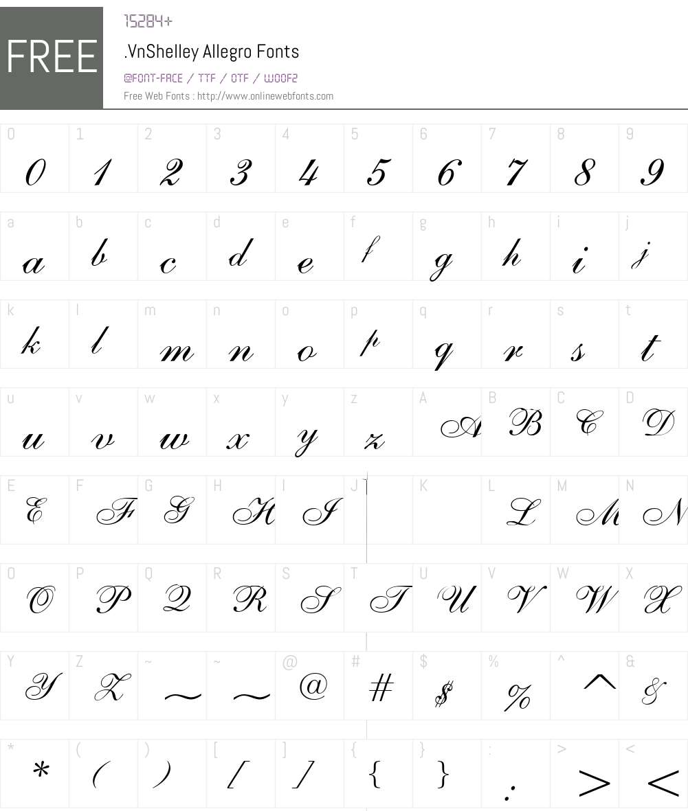 .VnShelley Allegro Font Screenshots