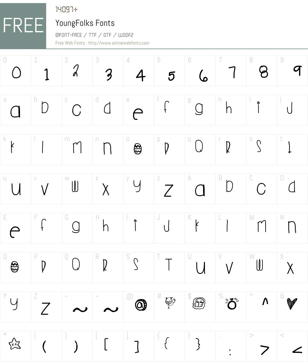 YoungFolks Font Screenshots