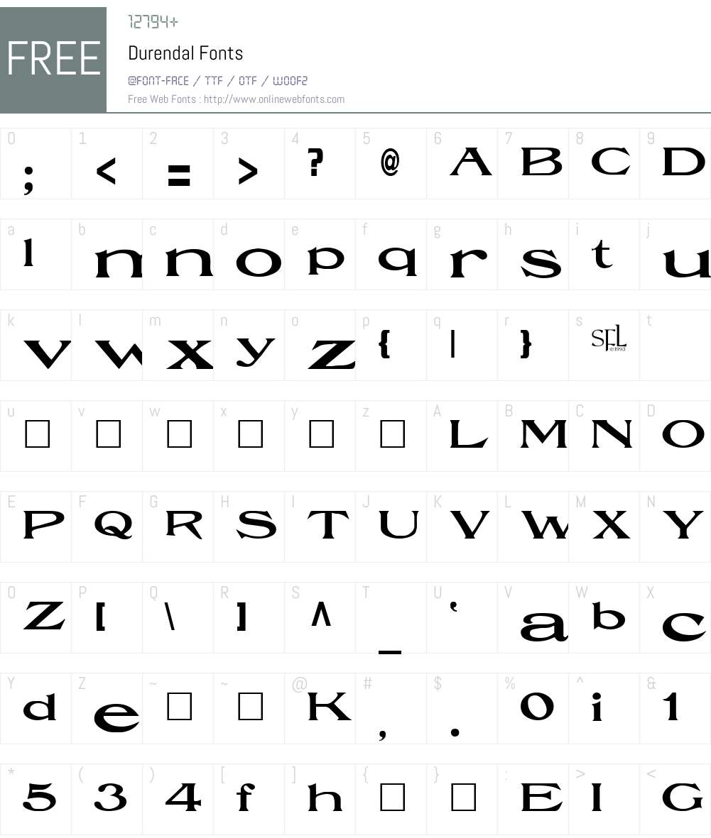 Durendal Font Screenshots