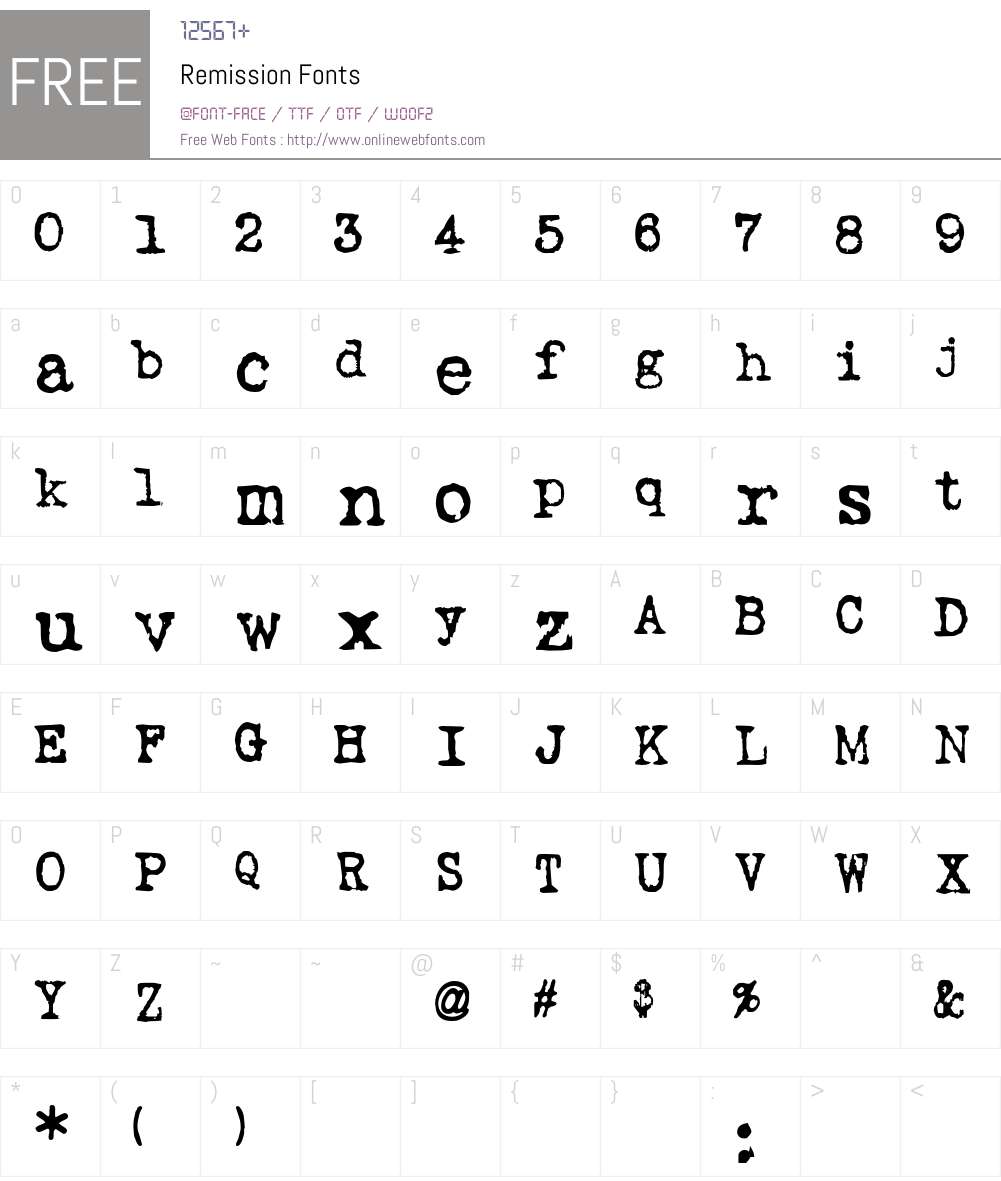 Remission Font Screenshots