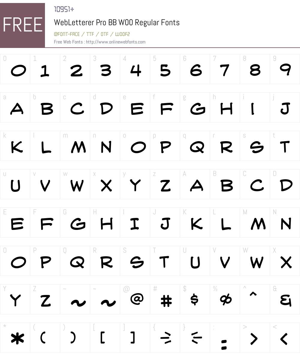WebLetterer Pro BB Font Screenshots