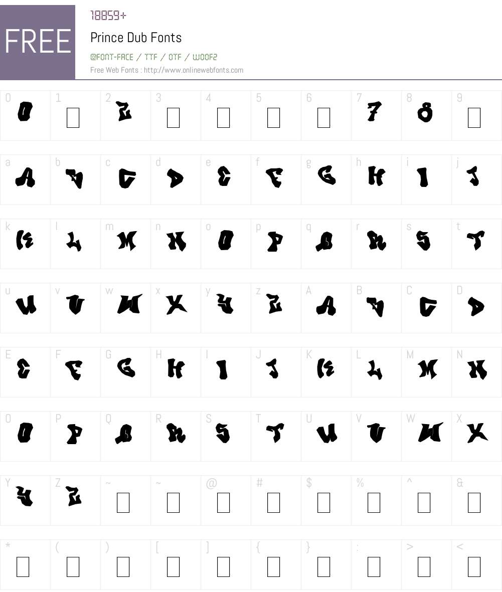 Prince Dub Font Screenshots