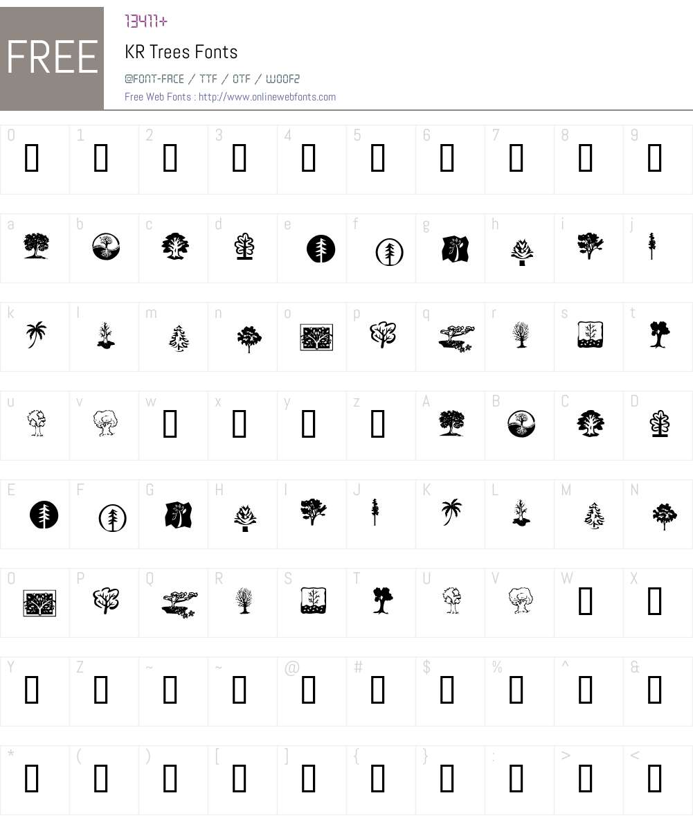 KR Trees Font Screenshots