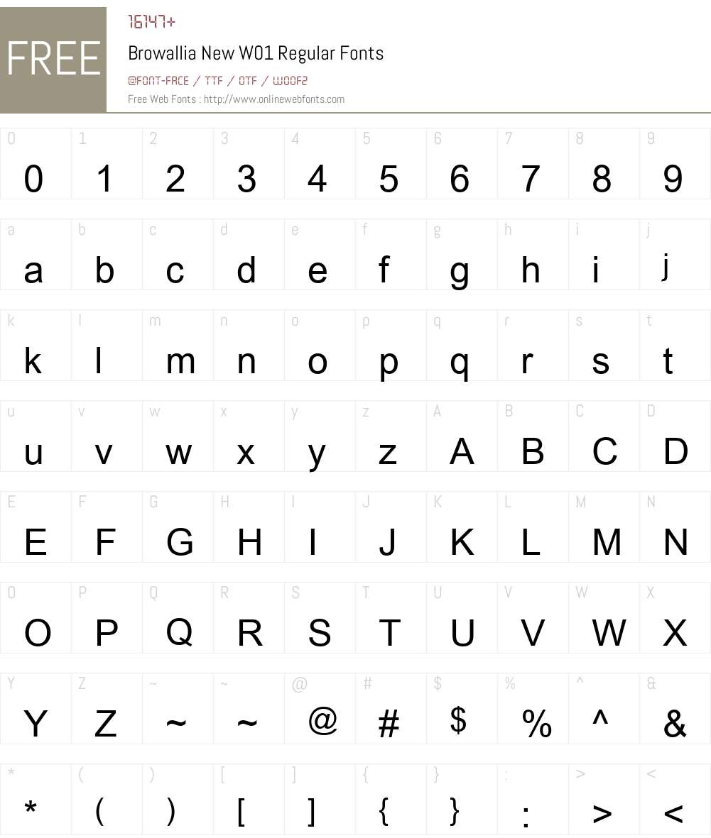 BrowalliaNewW01-Regular Font Screenshots