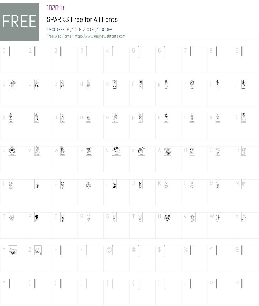 SPARKS Free for All Font Screenshots