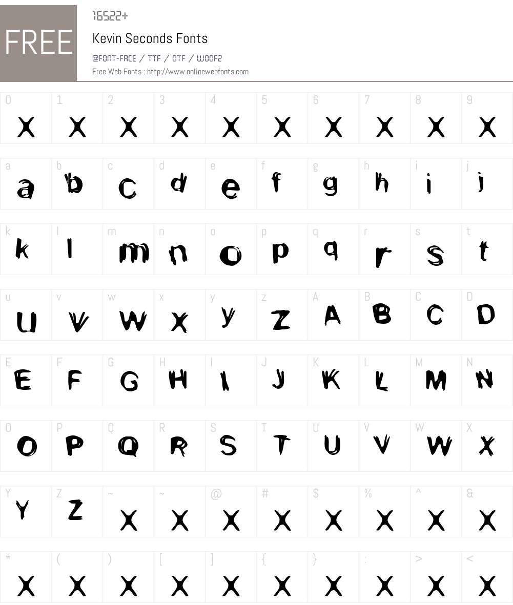 Kevin Seconds Font Screenshots