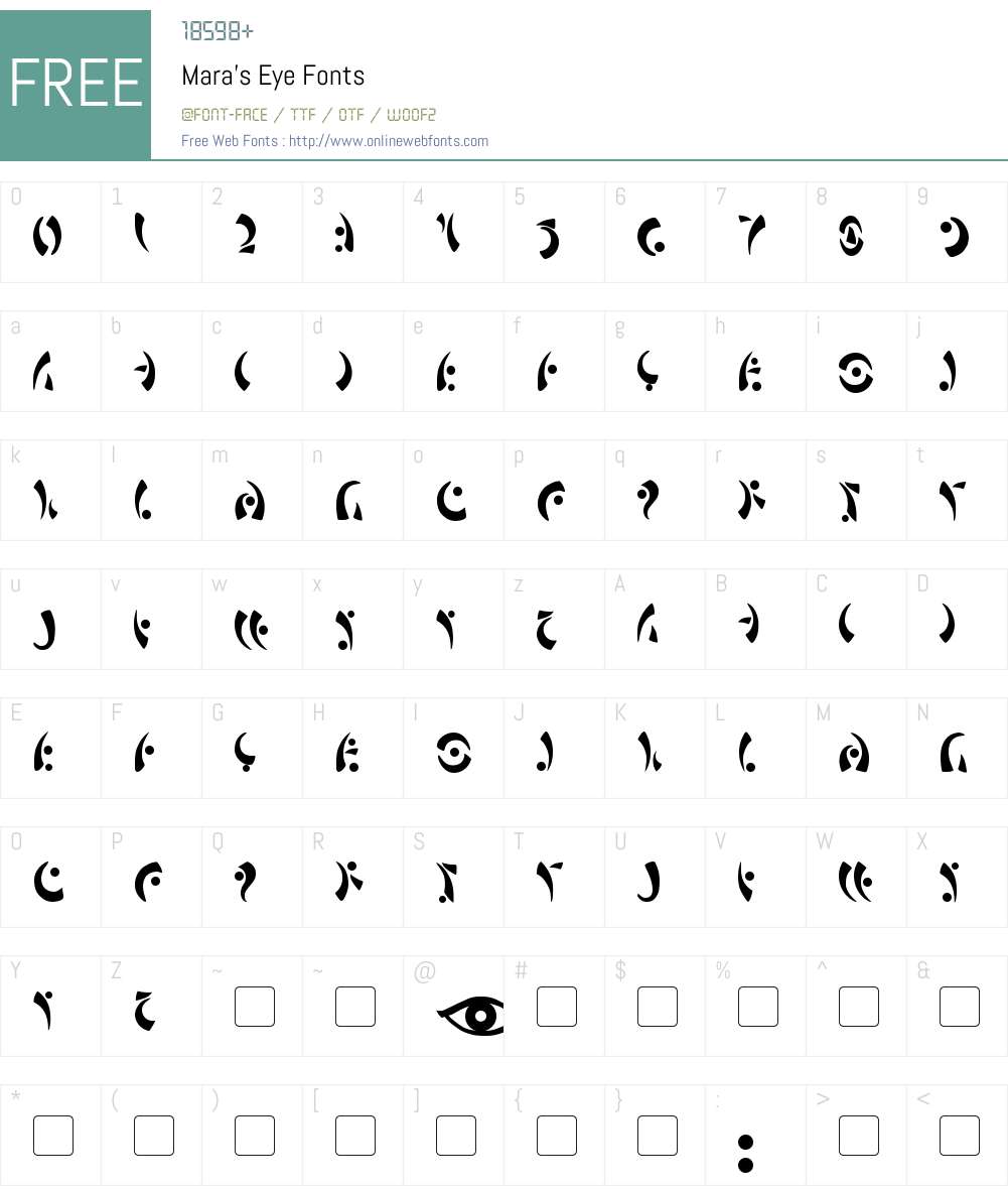 Mara's Eye Font Screenshots